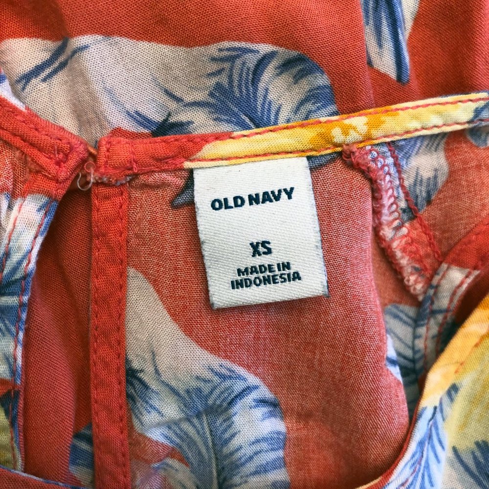 Old Navy Pink Tropical Halter Sleeveless Blouse | XS - Picture 8 of 10
